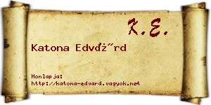 Katona Edvárd névjegykártya